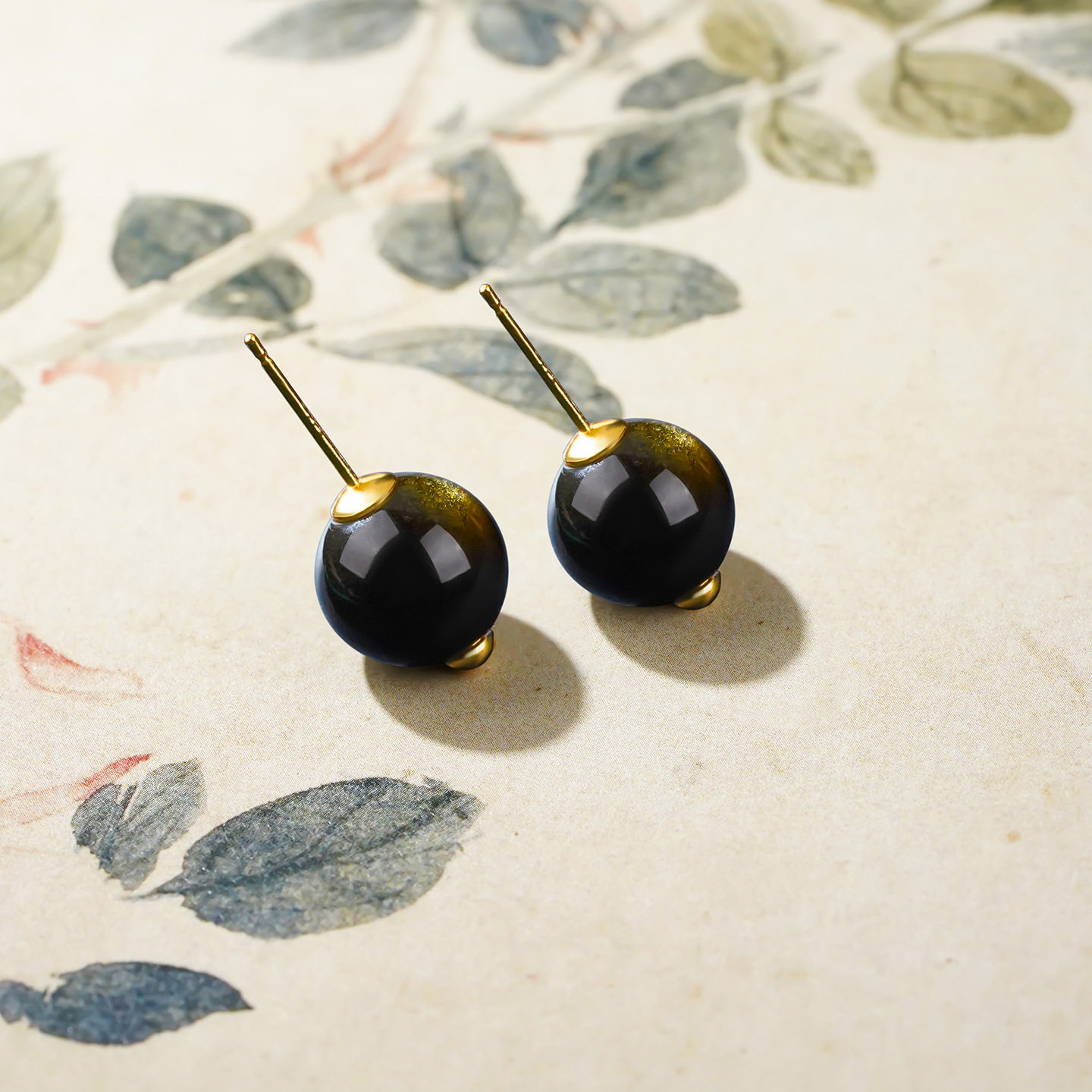 Elegant Sterling Silver Obsidian Earring For Men And Women_voghion.com