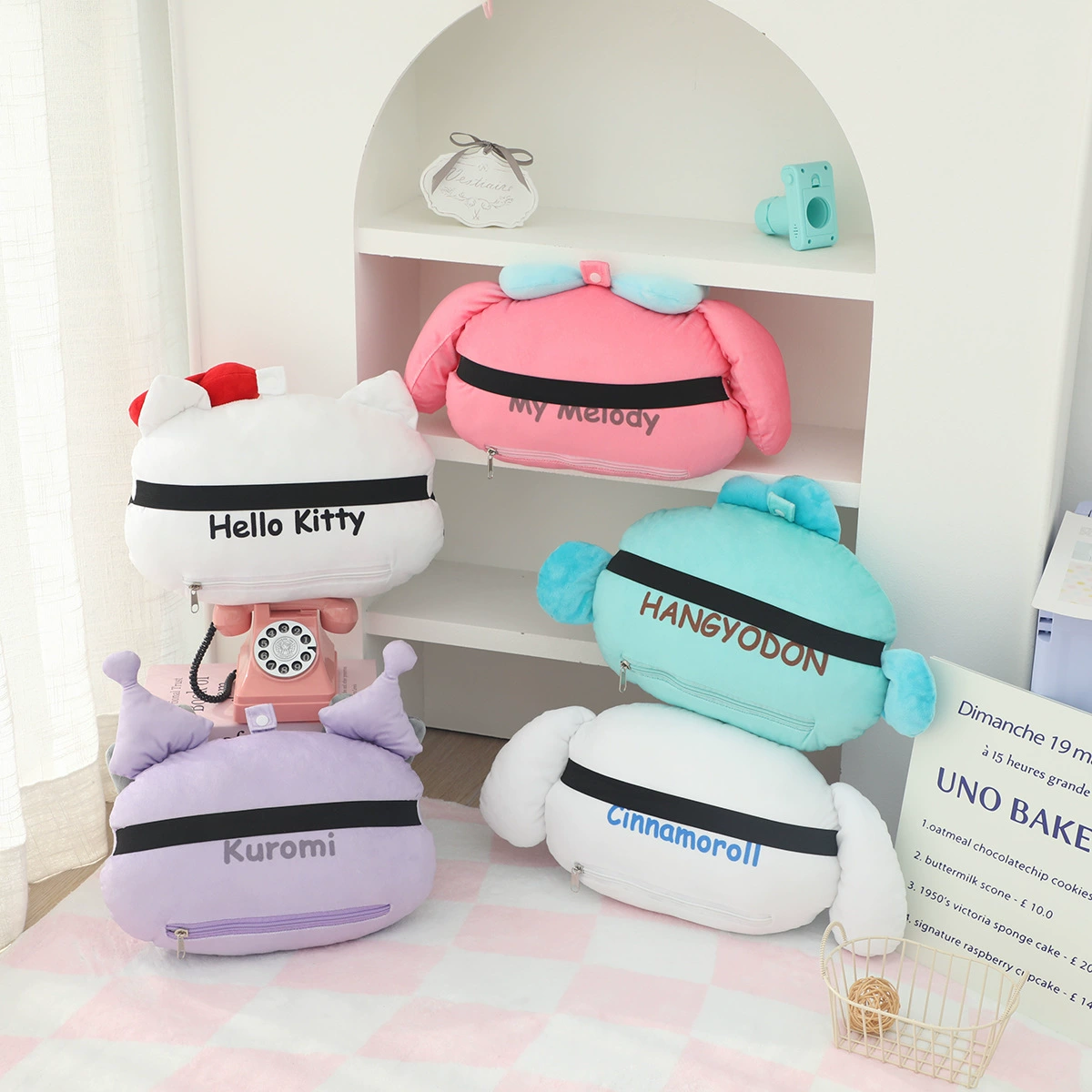 卡通 Coolome Melody foam particle dual-purpose car headrest portable printed U-shaped pillow two-in-one