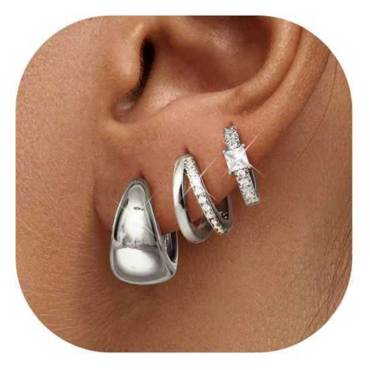 European and American Cross-Border Hot-Selling Brass Real Gold Electroplating Fashionable and Creative Drop-Shaped Pendant Earrings Women's Earrings Set