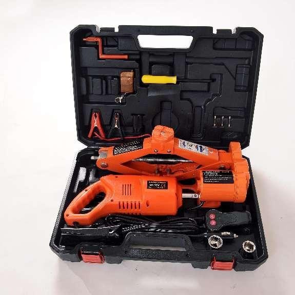 Gato de tijera manual 12V2T/3T, juego de llaves eléctricas de gato eléctrico de acero engrosado portátil que ahorra mano de obra