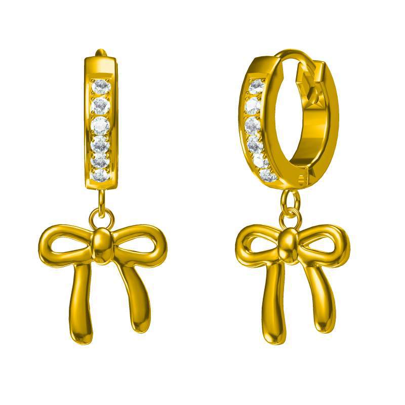 티타늄 스틸 골드 귀걸이 E0168G