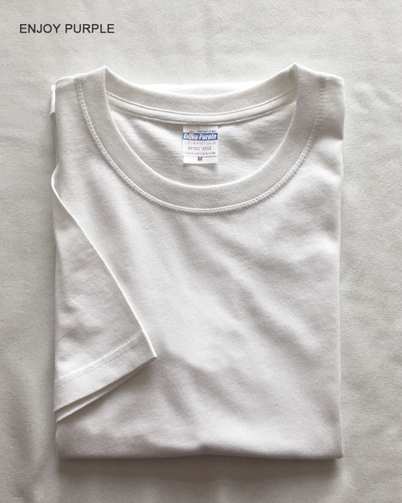 Verano refrescante de algodón puro color sólido cuello redondo manga corta Camiseta de moda pareja de hombres y mujeres 200g media manga blanca ins casual