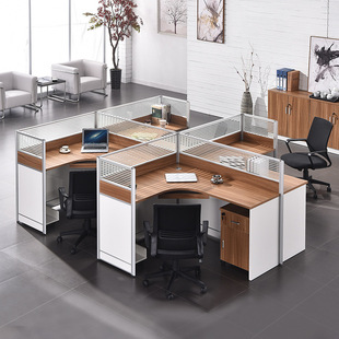Staff office desk and chair combination 6 four-person screen office desk office desk desk card holder 4 people