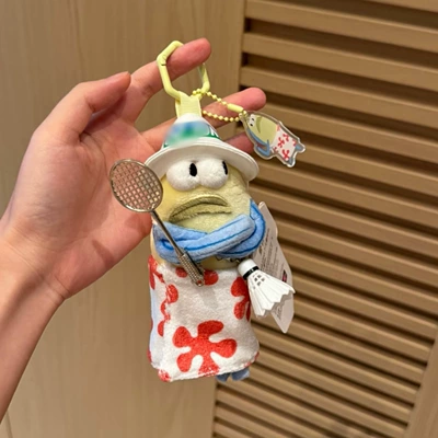 Keychain Plush Toy Funny Pluş açarlıqlar - white-hat-badminton-angry-fish-small-pendant-genuine-authorization