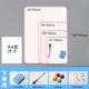 28*35 pink + 1 pen, 1 eraser, 4 magnets, 4 stickers, 1 clip