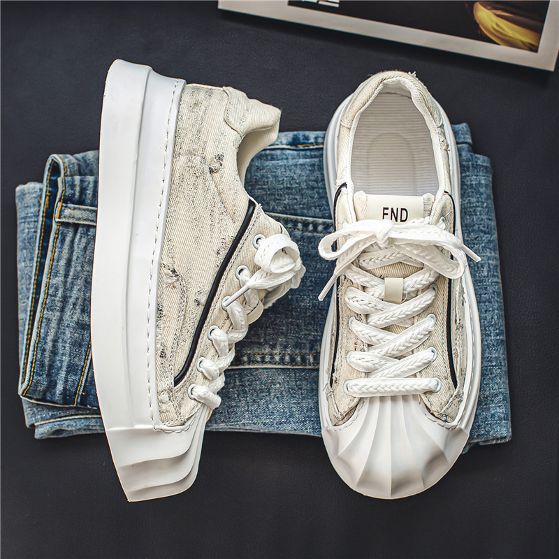 ShoeGlobe Canvas Herren-Sneaker 2025 mit neuer Shell-Toe-Zehenkappe – Sportschuhe für Jugendliche, rutschfest, trendig, für den Winter, Freizeit und Freizeit._voghion.com