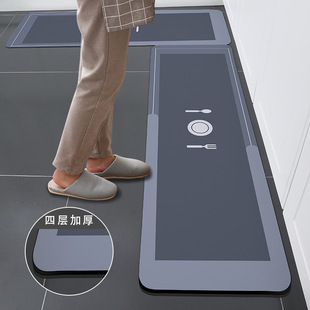 Diatom mud kitchen floor mat Nordic rubber foot mat double layer technology cloth absorbent anti-oil kitchen non-slip carpet wholesale