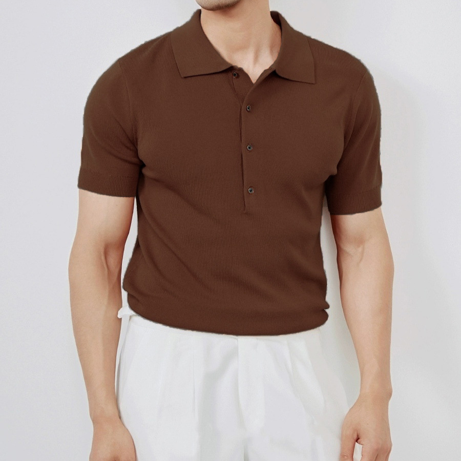 Camiseta de solapa de manga corta para hombre coreano de verano transfronterizo Camiseta de polo para hombre de comercio exterior Camiseta casual de Amazon al por mayor