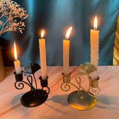 廠家創意輕奢歐式鐵藝燭台家居臥室鐵藝擺件爛漫燭光氛圍金屬工藝