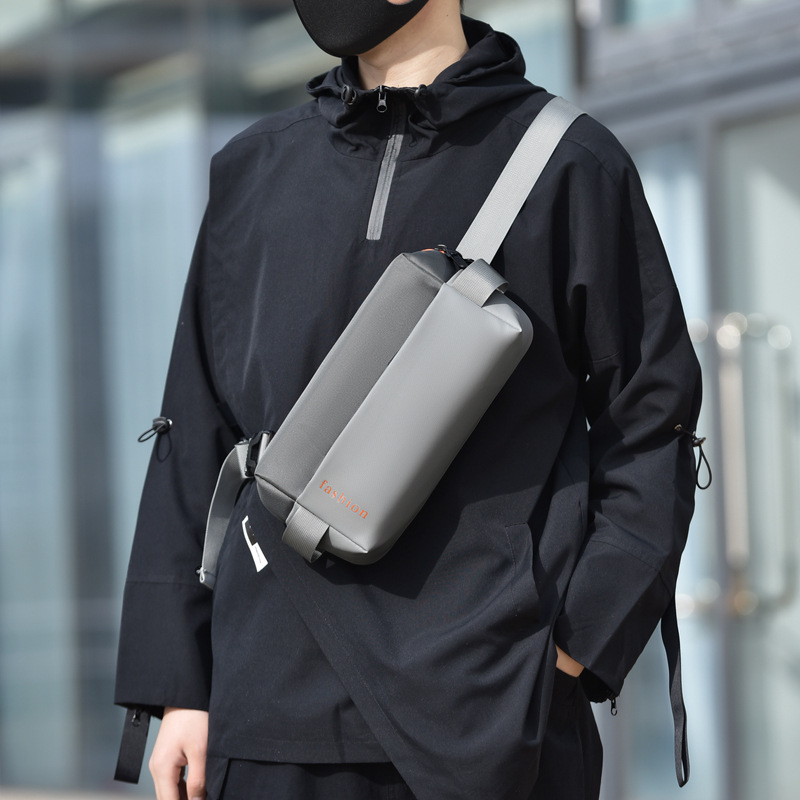 Cross-border new cool men's bag crossbody motorcycle bag street fashion sports car crossbody men's foreskin membrane waterproof chest bag for men