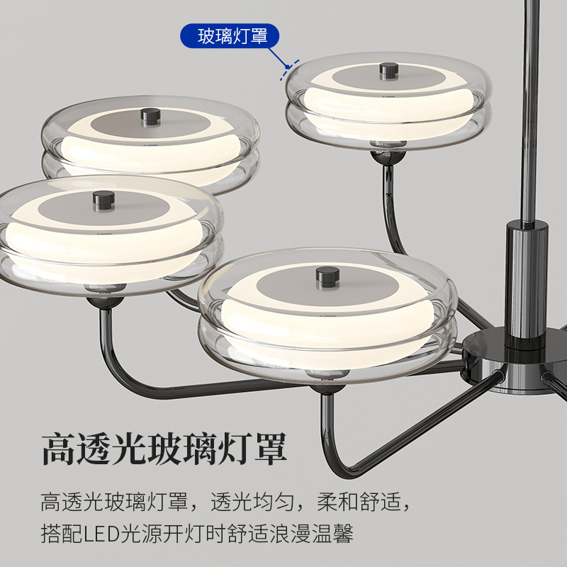 Lámpara de sala de estar, lámpara de araña de rama, lámpara principal de sala, lámpara de protección ocular LED de espectro completo de estilo crema simple moderna