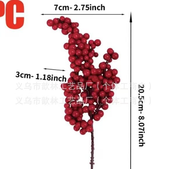 Ramas de Frutos Rojos Artificiales Plástico y PU para Bodas y Decoración del Hogar image 8