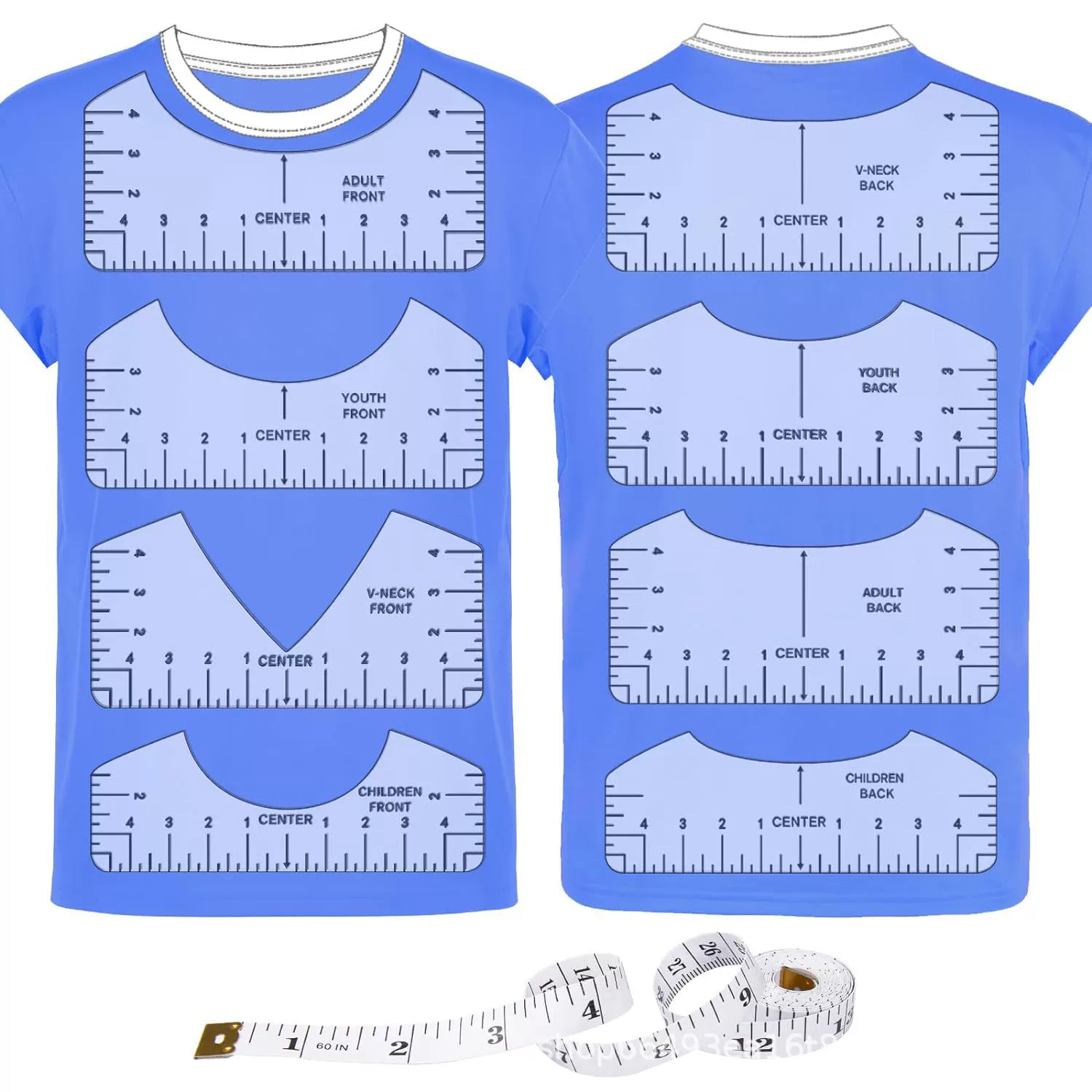 Футболка выравнивание инструмент Футболка направляющая линейка калибровки круглый вырез инструмент для шитья ПВХ линейка ремесла швейные принадлежности