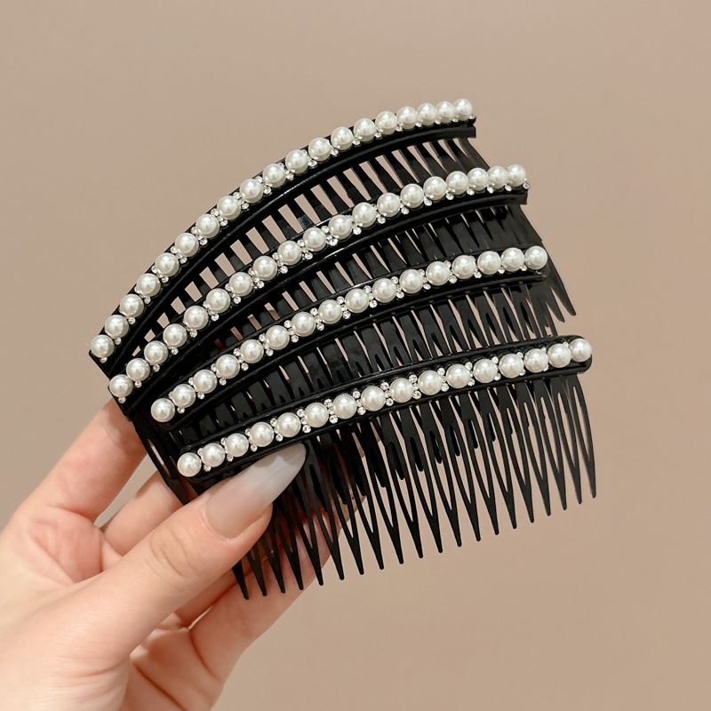 Peine de inserción de perlas de alta calidad, cabeza femenina, cabello roto, artefacto de acabado, peine para el cabello, flequillo lateral en la frente, horquilla, tocado