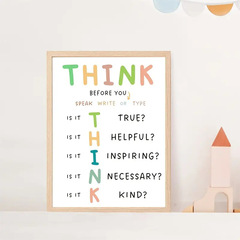 4張，教室裝飾,學生室牆藝術，課堂藝術印刷品，友誼,友善,自尊,