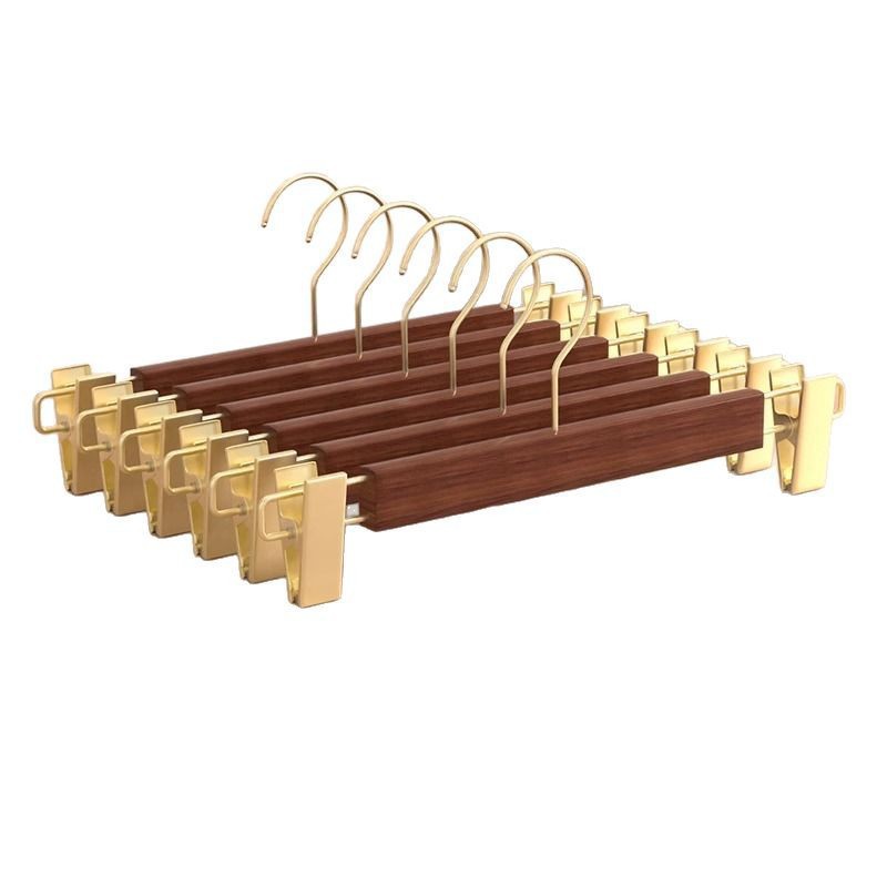 Percha de madera percha de pantalones de madera sólida percha de pantalones caseros sin marcas armario de madera fuerte incorporado pantalones especiales para tiendas de ropa