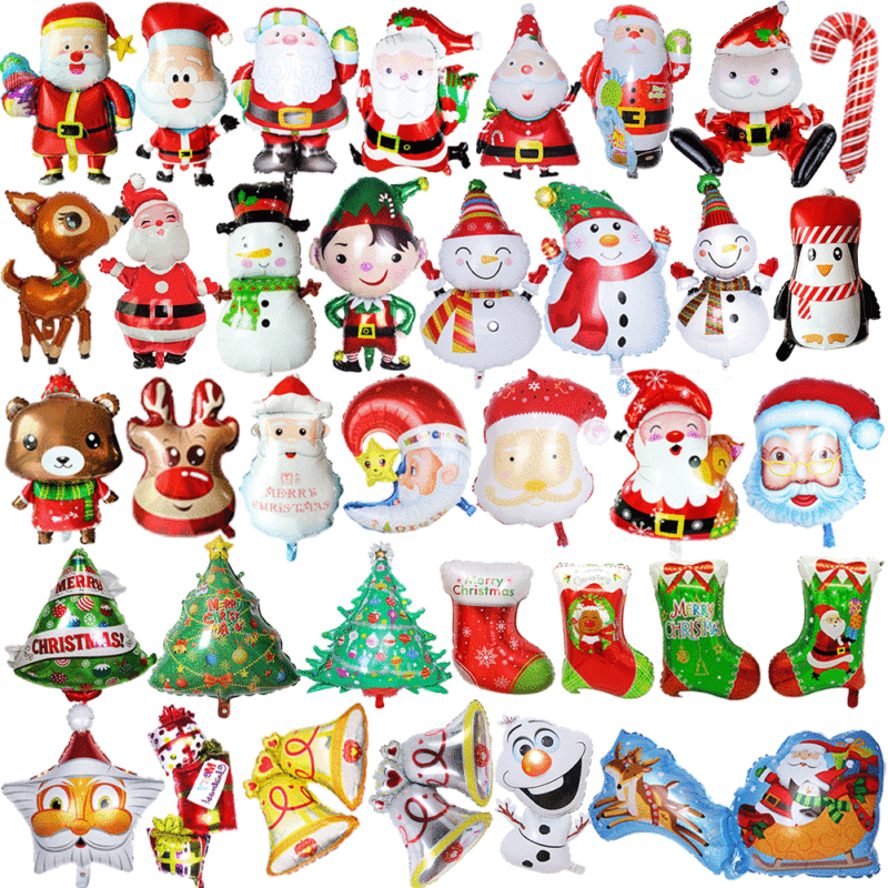 クリスマスシリーズアルミフィルム風船 クリスマスショッピングモール 学校 クリスマスイブパーティー装飾 アルミホイル風船用品|undefined