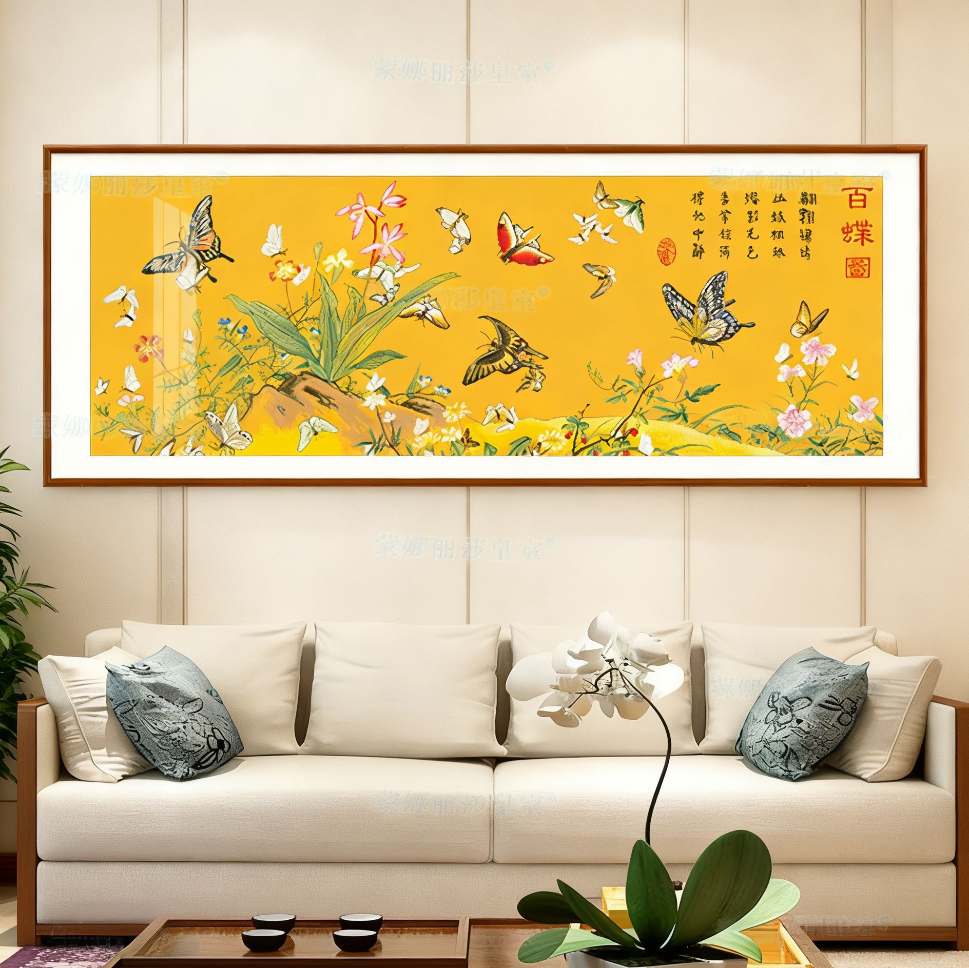 [Tela de seda antigua] productos genuinos Mona Lisa Royal punto de cruz flor fragancia mariposa pintura colección salón hilo bordado image 2