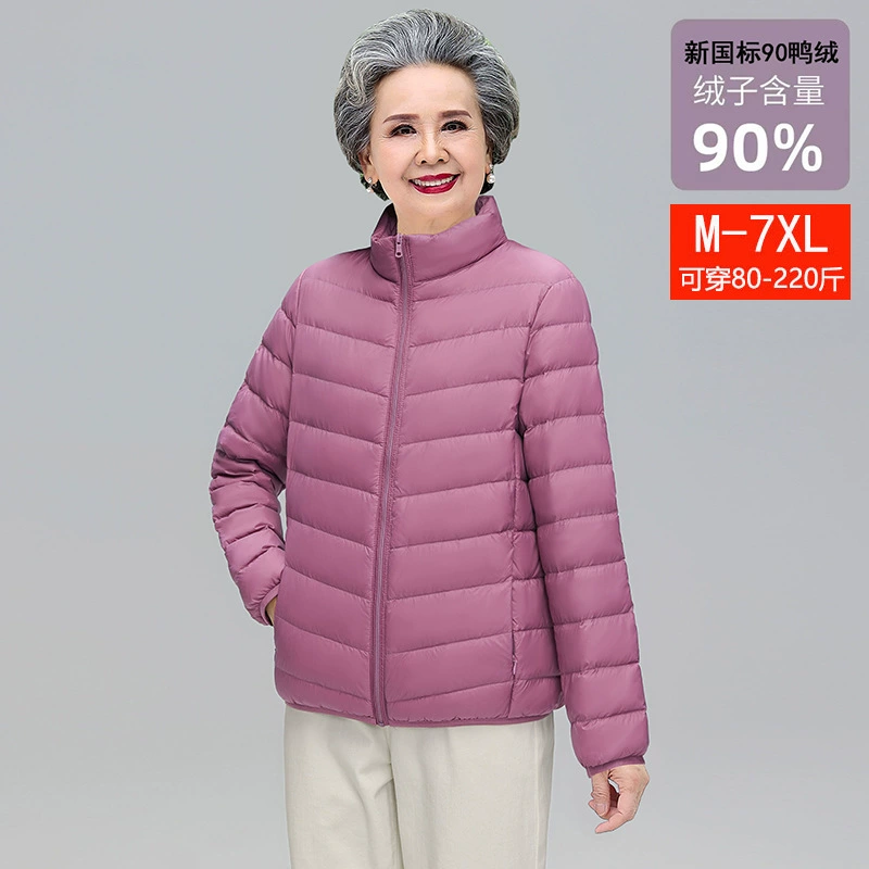 Keep warm velvet down jacket for mother, for middle age, plus size, duck down