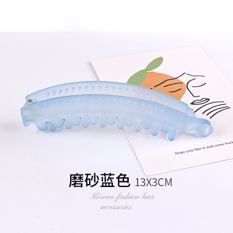 工場直販 日韓人気 フロスト加工 新品 ワンワードヘアクリップ レトロ風 万能 透明カラー ポニーテールヘアクリップ ヘアアクセサリー|undefined