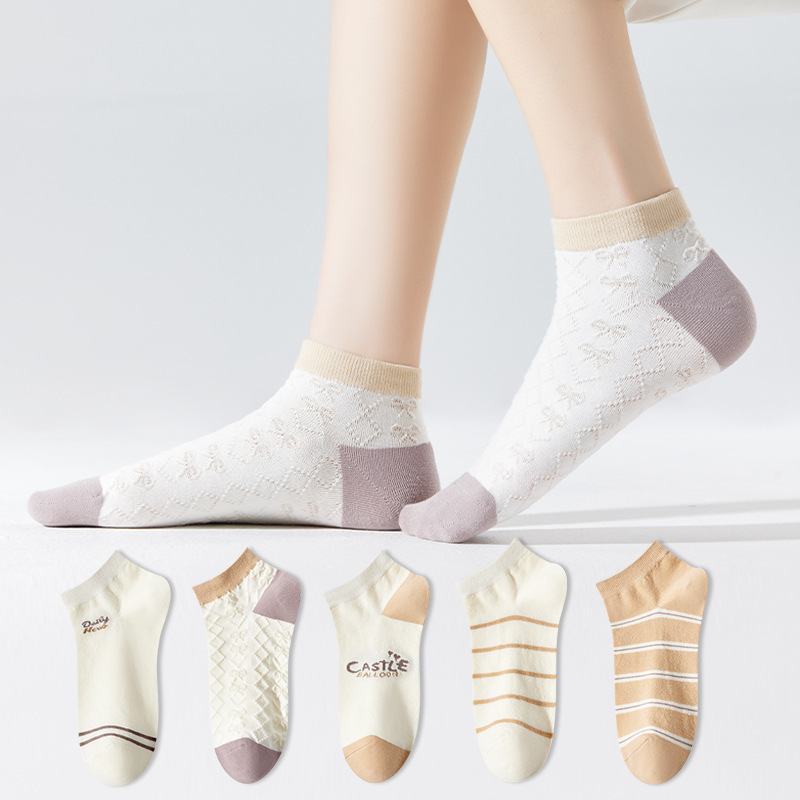 Zhuji ソックス レディース 春と秋 ins クマソックス レディース ロートップ ミッドハイ ボートソックス 屋台供給卸売 メンズ ショート|undefined