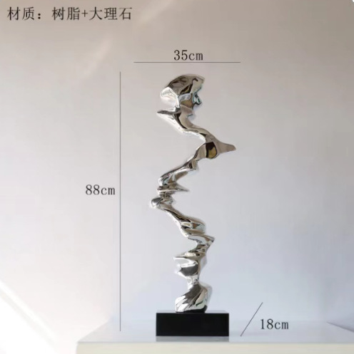 现代轻奢创意酒店大堂摆件会所玄关抽象客厅电视柜树脂雕塑艺术品|undefined