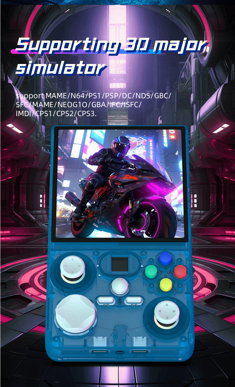 Grenzüberschreitende tragbare 4-Zoll-Open-Source-WLAN-Online-Spielkonsole im Retro-Arcade-Stil (DC40V)._voghion.com