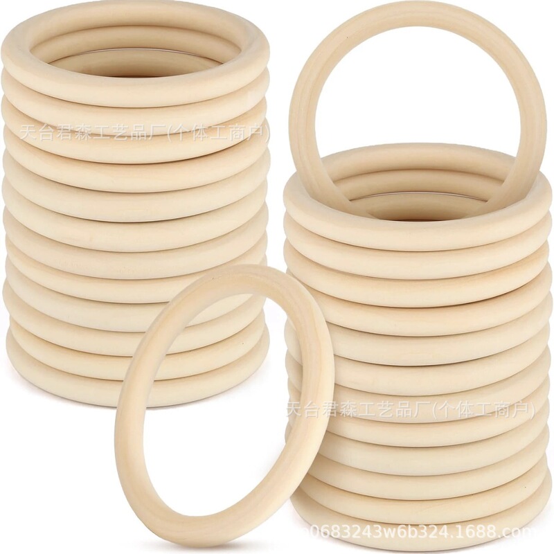 Cross-Border Foreign Trade Wholesale Manufacturer of Natural Wood Rings, DIY Accessories, Hanging Rings, Handbag Clasps, Wooden Rings, Lotus Wood Circles