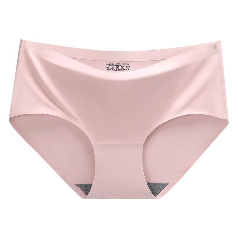 Caliente-venta de una pieza de ropa interior de seda de hielo sin costuras de las mujeres transpirable sexy Mediados de cintura de color sólido chica calzoncillos más tamaño fabricante