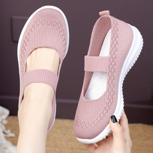 Women's walking shoes spring new old Beijing cloth shoes for the elderly breathable old lady's one-strap anti-slip mother's shoes for the elderly