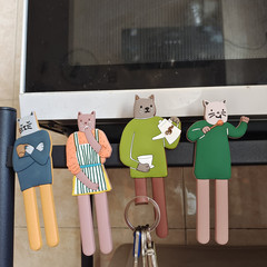 Japanese-style Cartoon Long-Legged Cat Family Magnetic Fridge Magnets – Adorable, Graceful 3D Kitty with a Stylish Magnetic Hook