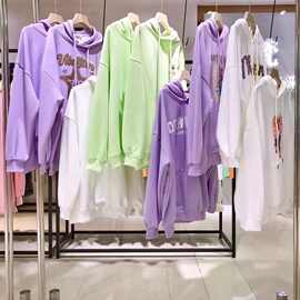 糖果色时尚依族卫衣秋欧版休闲带帽款牛奶丝卫衣品牌折扣女批发