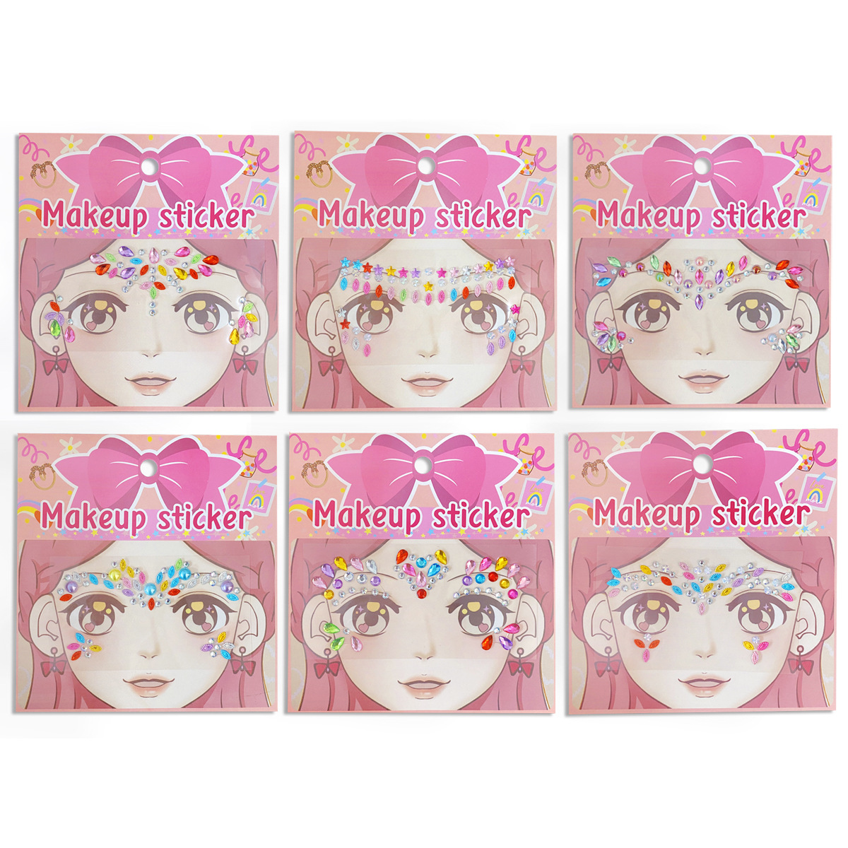 무대 메이크업 장식 얼굴 스티커 6
