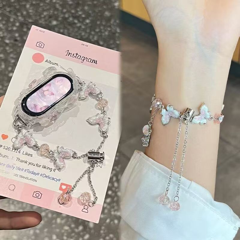 Suitable for Xiaomi Mi Band 10 Watch Strap, Butterfly 9 Premium Beaded 8 Wristband, Nfc Bracelet, Cute Pro Suitable for Xiaomi Mi Band 10 Watch Strap, Butterfly 9 Premium Beaded 8 Wristband, Nfc Bracelet, Cute Pro