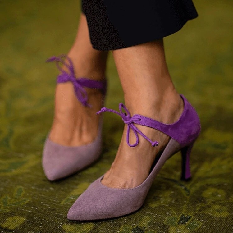 2026 Cross-Border Ebay Foreign Trade New Style Sexy European and American Style Large Size 40-43 Lace-Up Pointed Toe Shallow Mouth Stiletto Heels Women's Shoes