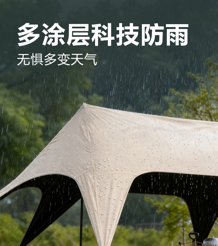 New Quick-Setup Canopy Tent Portable Outdoor Camping Sunshade Black Glue Canopy Sun Protection Rainproof Beach Sunshade Tent