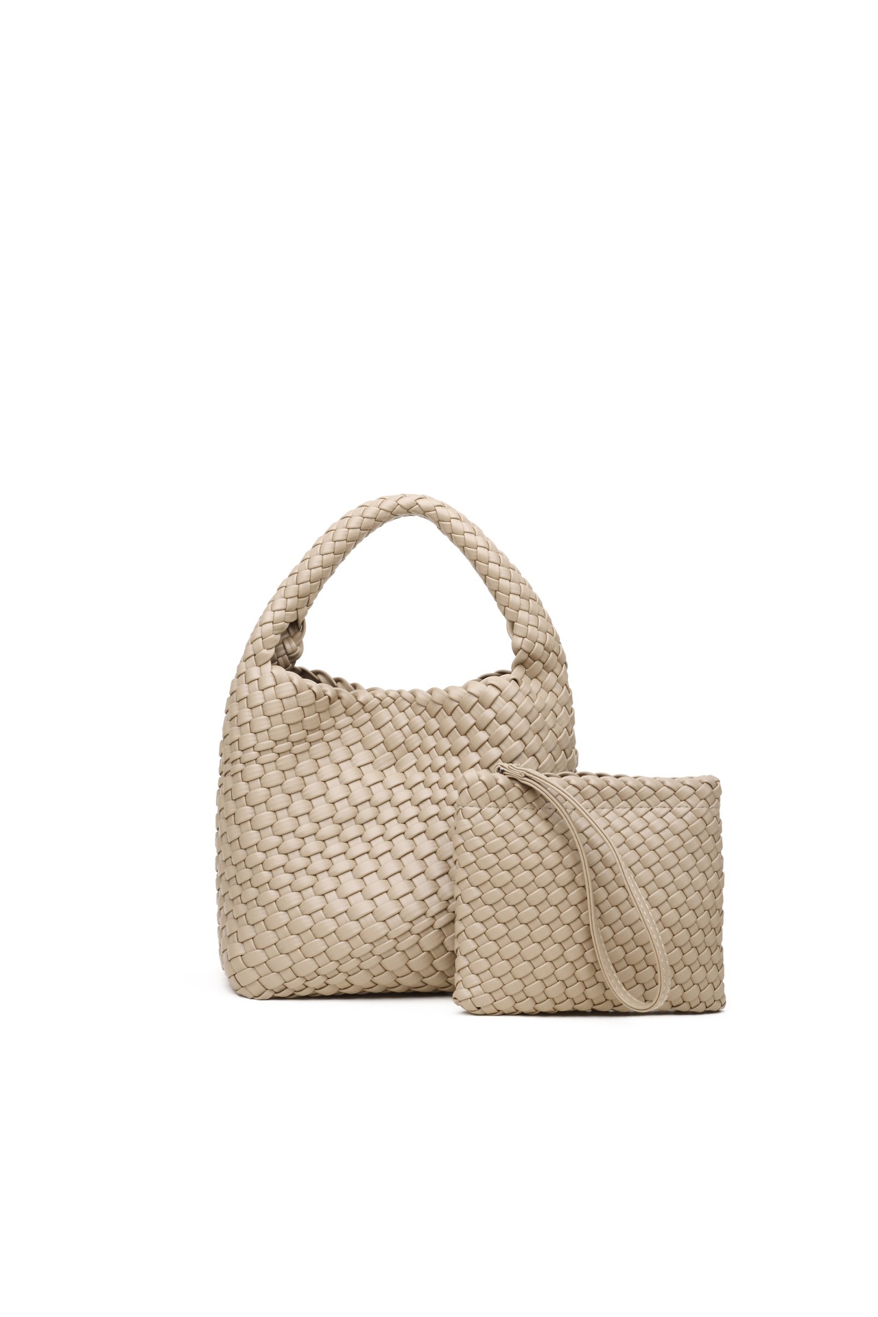 Niche Design Luxury Hand-Woven Handbag & Crossbody Bag, Light Luxury Women's Commuter Set, Casual Bucket Bag - Thumbnail 8