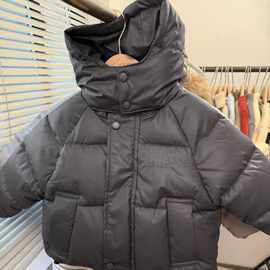 儿童羊羔绒免洗棉服男女童加绒加厚连帽皮外套中小童韩版秋冬童装