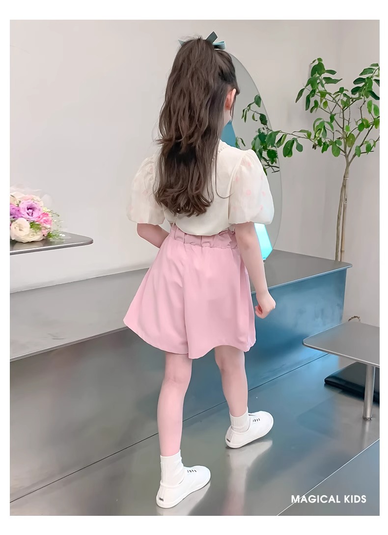 Girls Short Sleeve Two Piece Set For Summer Casual Wear_voghion.com