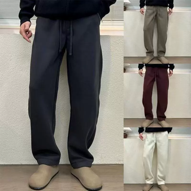 2024 зимние новые повседневные спортивные штаны мужские с эластичной резинкой на талии свободные универсальные спортивные брюки прямые простые брюки