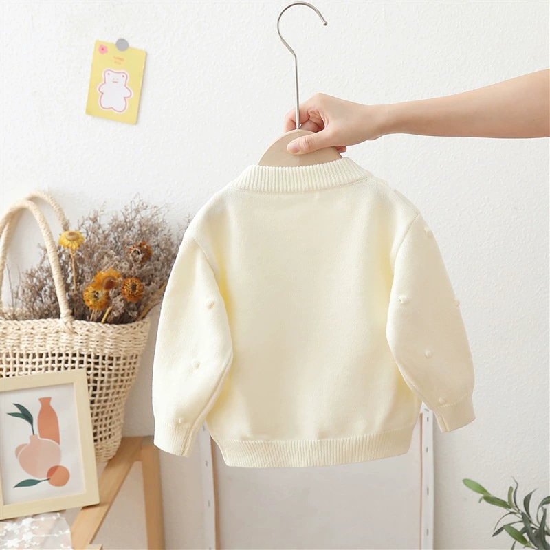 Demi-season sweater, thermal underwear, knitted woolen cute cardigan
