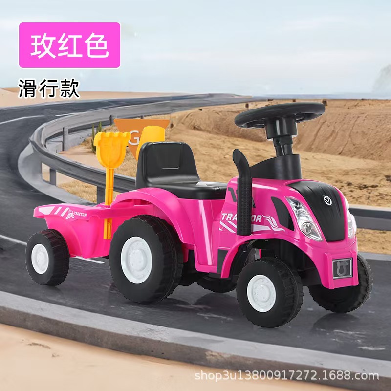 Tractor para niños, patineta para niños, niños, niñas y niños con un coche de juguete de cuatro ruedas, patineta eléctrica