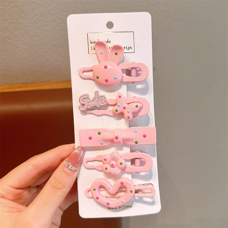 2024 nueva tarjeta de cabello dopamina clip de cabello para niños adorable punto de onda frente clip de cabello pequeño clip de borde de frangeo