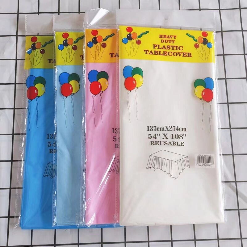 Factory direct in stock wholesale disposable peva rectangular solid color tablecloth cross-border for multi-color optional