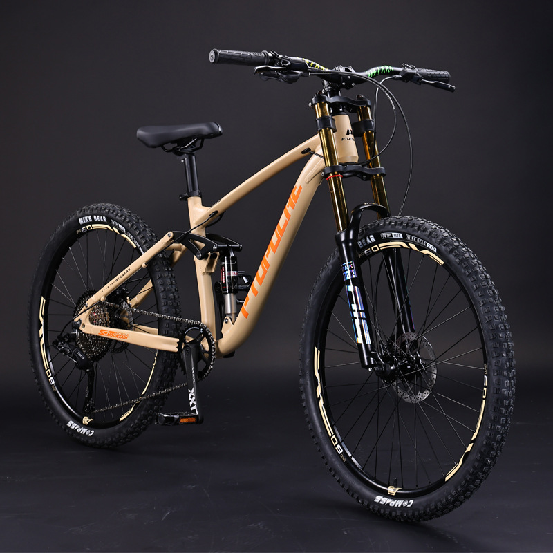 Fabricante 26/27.5 pulgadas cuesta abajo bicicleta de montaña aleación de aluminio cola suave Freno de aceite amortiguación bicicleta de montaña