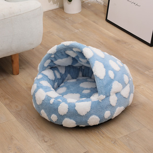 New Four Seasons Creative Pet Nest Cat Mat Cover Blanket One-piece Shell Shape Soft and Comfortable Plush Cat Nest Pet Mat