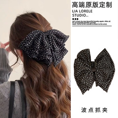 高品質のポニーテールクリップ、三層水玉模様の大きなリボンクリップ、ハイエンドの絶妙なサメクリップヘアクリップ、後頭部のヘアクリップ