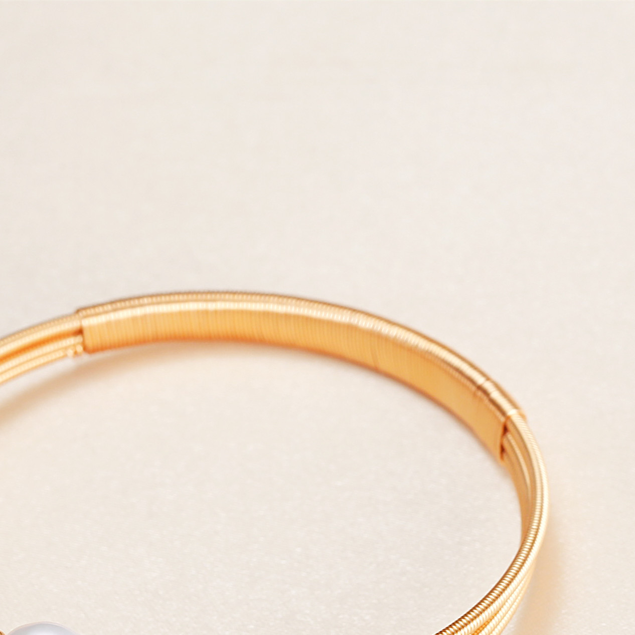Bangle Classification 1 Piece Quantity Simple Style Oval Pearl Copper Plating Inlay Pearl Bangle 1 Piece