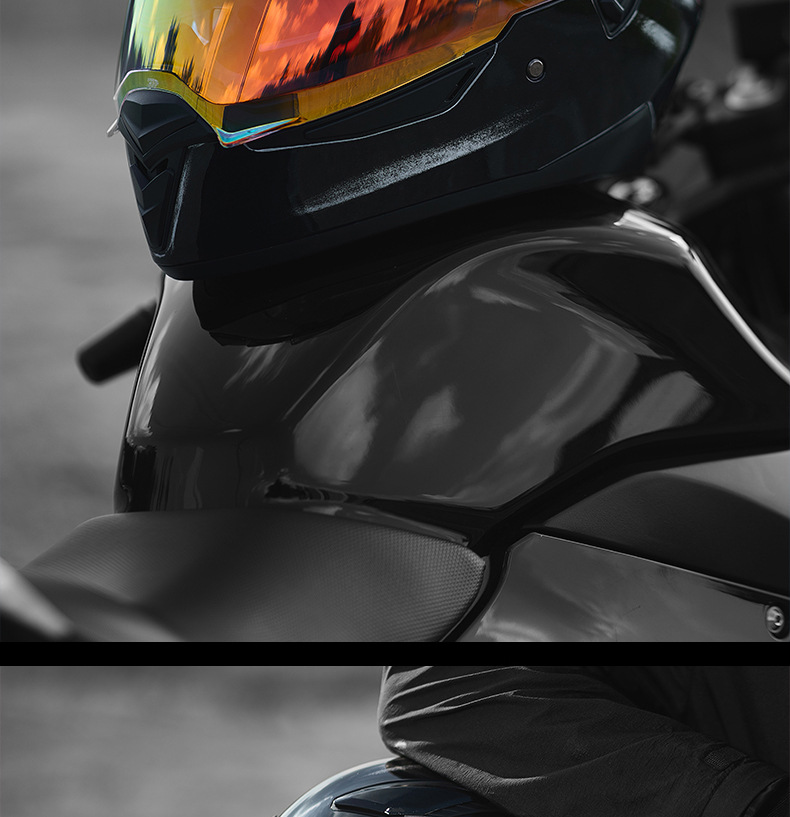 RNG New National Standard Motorcycle Helmet Full-Face Helmet for Men and Women with Dual Visors, Ventilation, Sun Protection, and Tail Light for Electric Vehicles