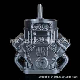 跨境机械朋克 V8 发动机罐架 工业风桌面饮料收纳架